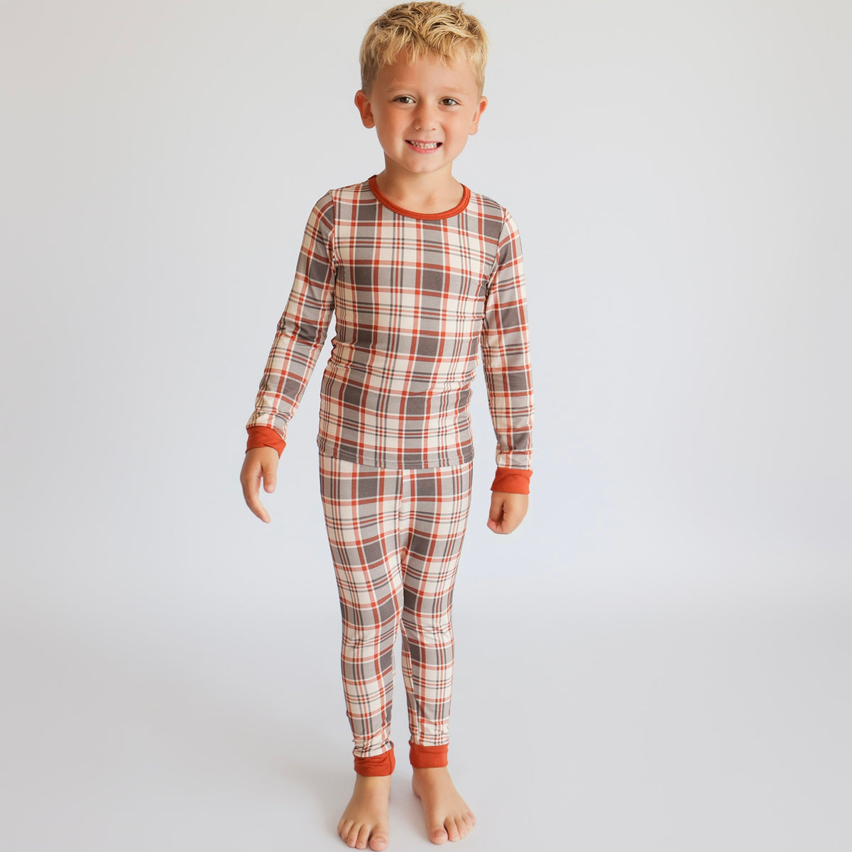 AUTUMN PLAID • kids bamboo pajama set
