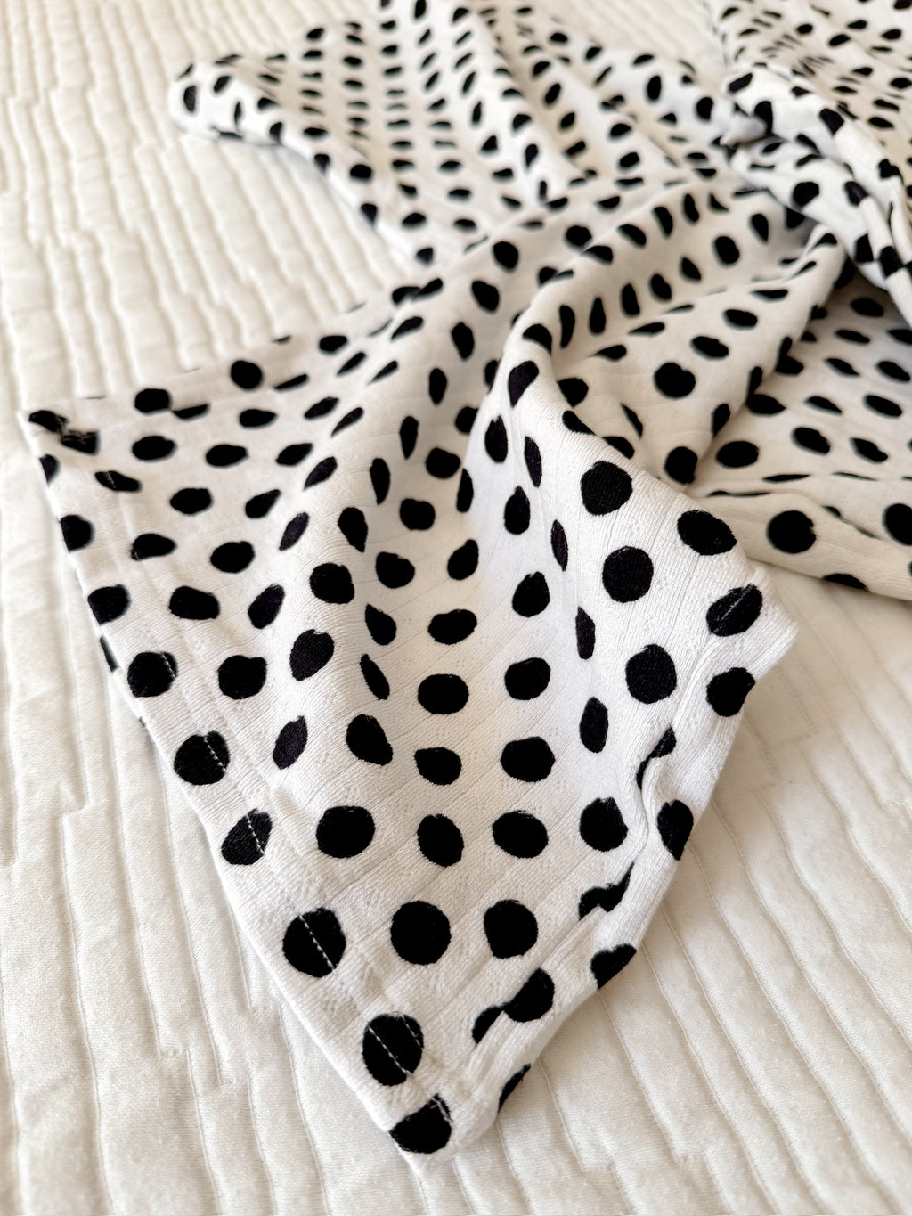 POLKA DOTS • baby pointelle zipper pajama (one-piece)