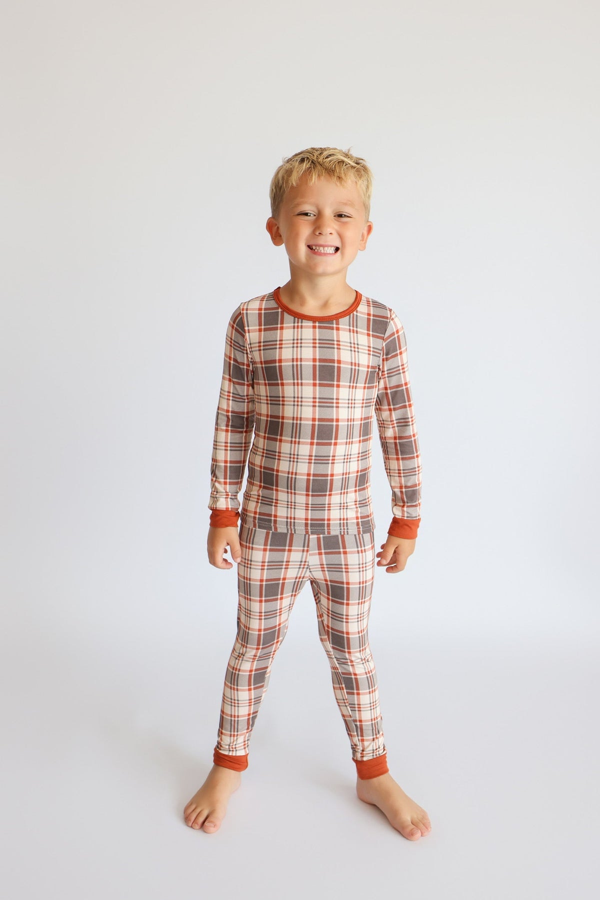 AUTUMN PLAID • kids bamboo pajama set
