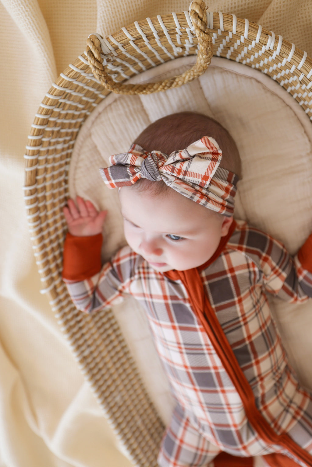 AUTUMN PLAID • baby bamboo zipper pajama (one-piece)