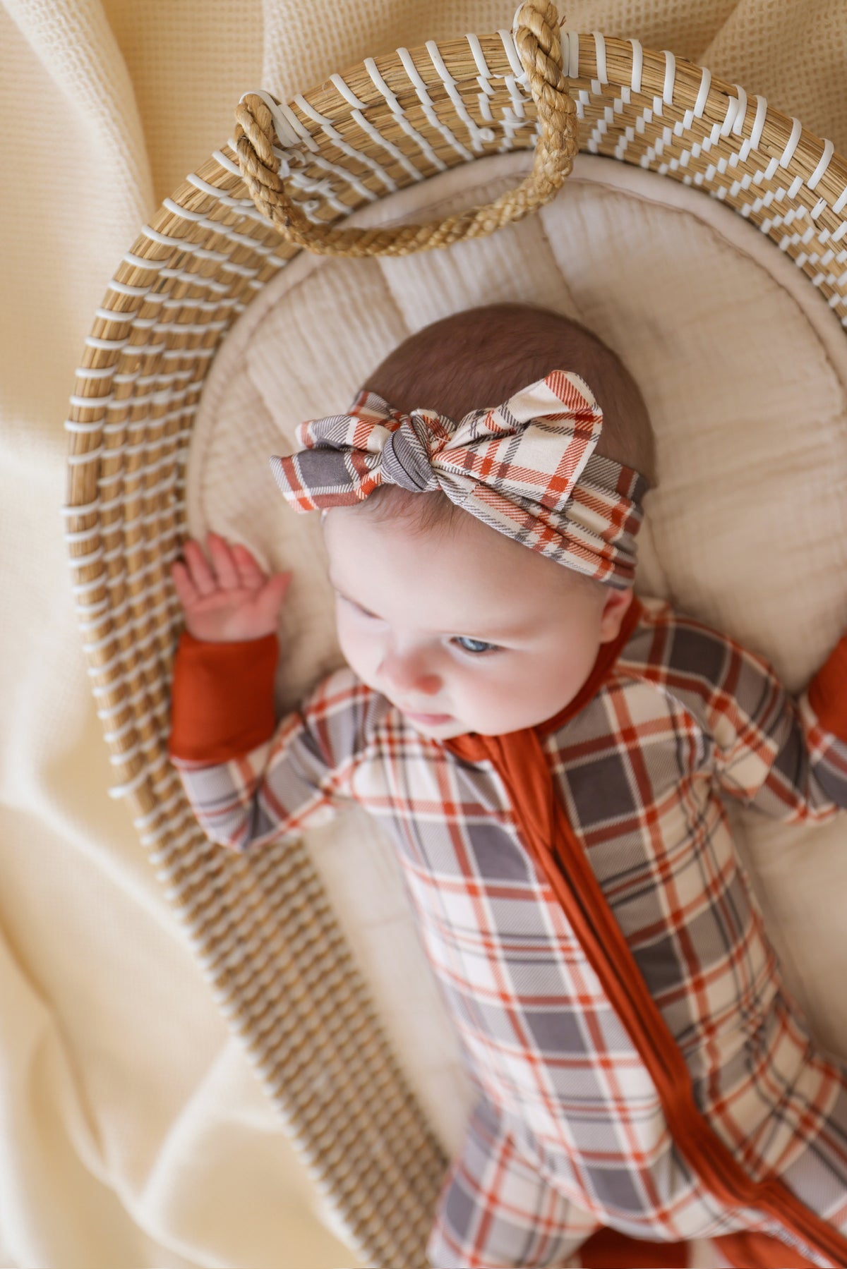 AUTUMN PLAID • baby bamboo zipper pajama (one-piece)