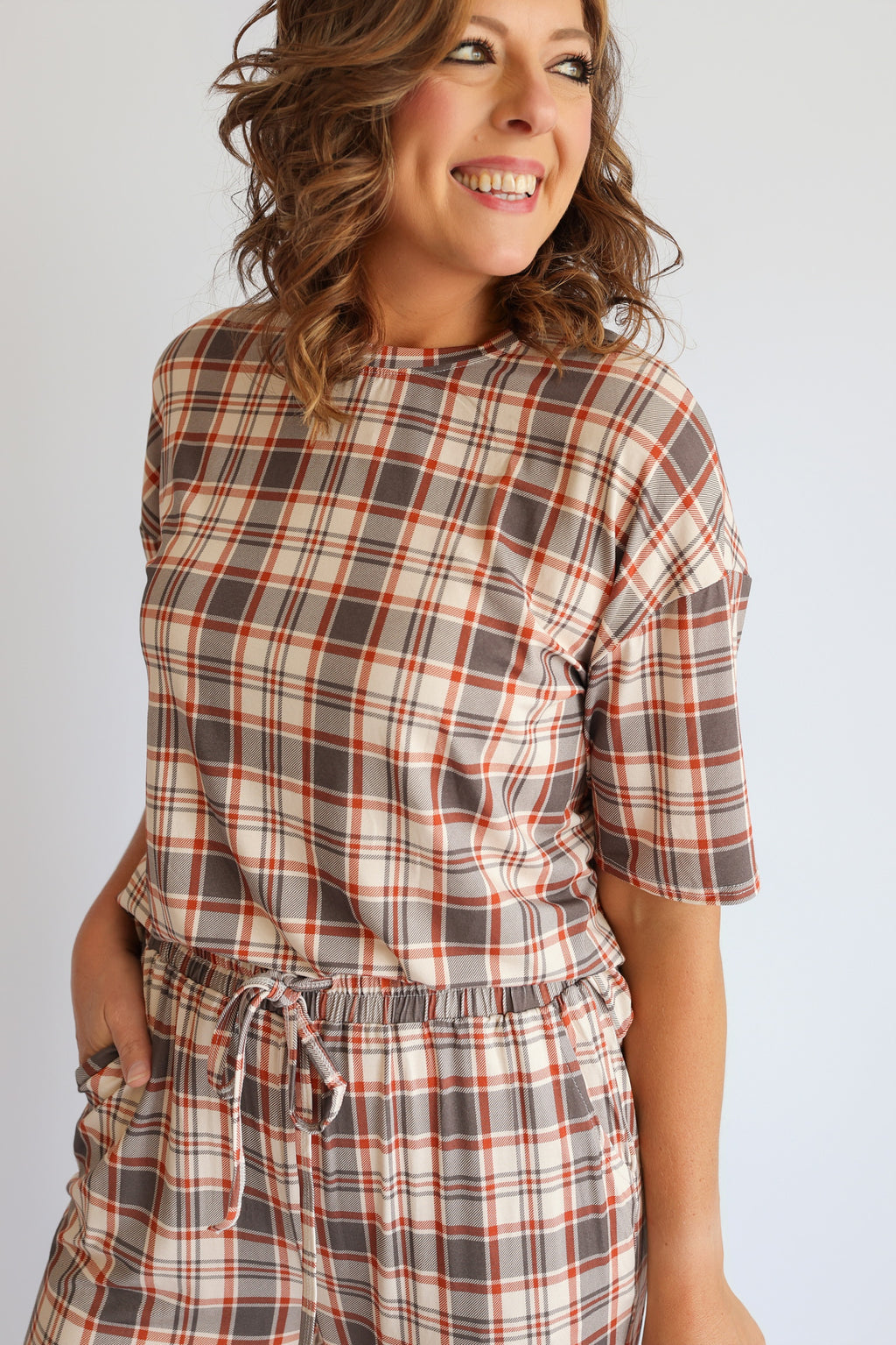 AUTUMN PLAID • bamboo boxy pajama set (women + youth)