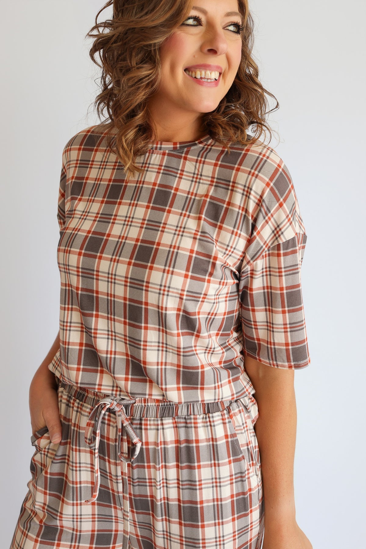 AUTUMN PLAID • bamboo boxy pajama set (women + youth)