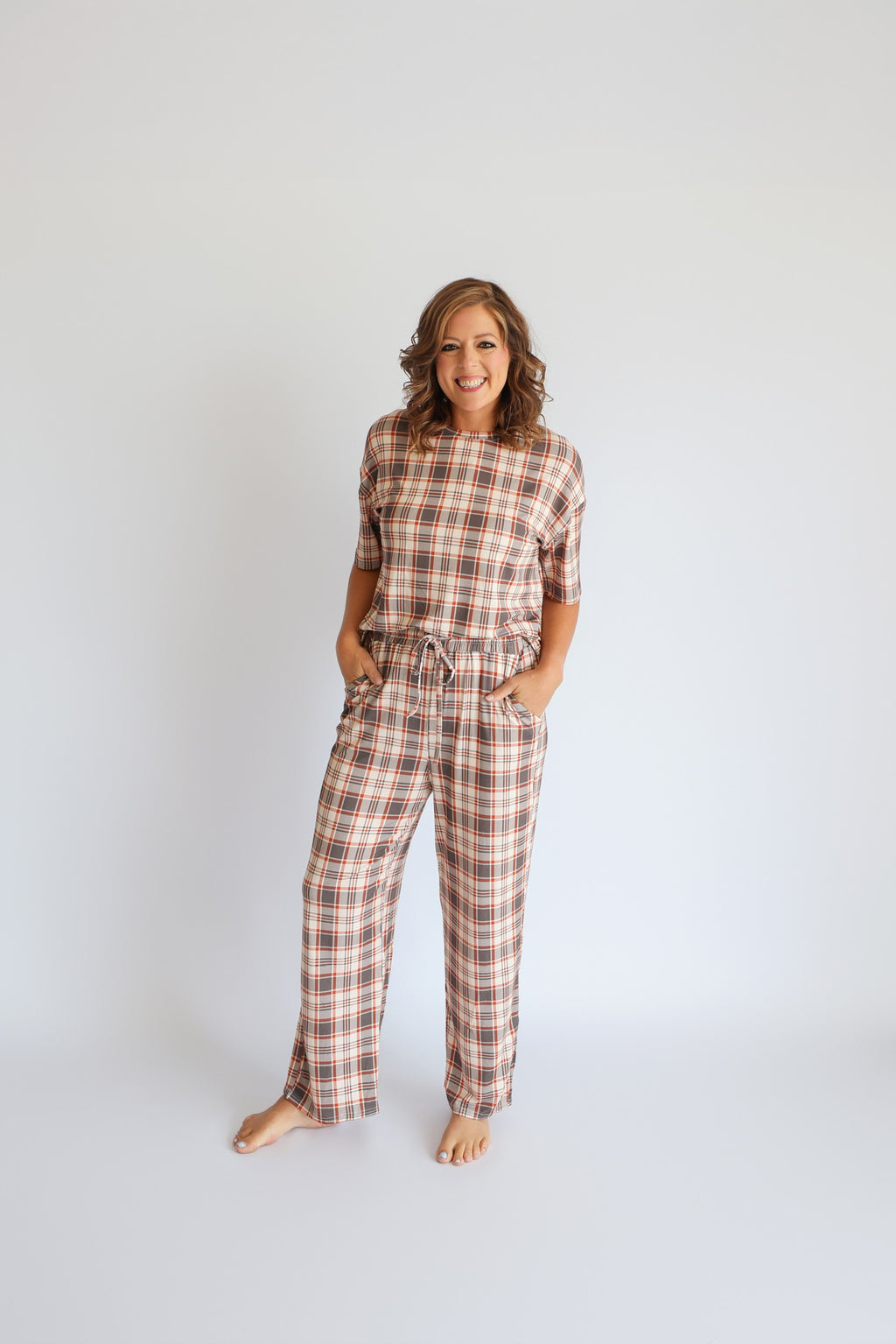 AUTUMN PLAID • bamboo boxy pajama set (women + youth)