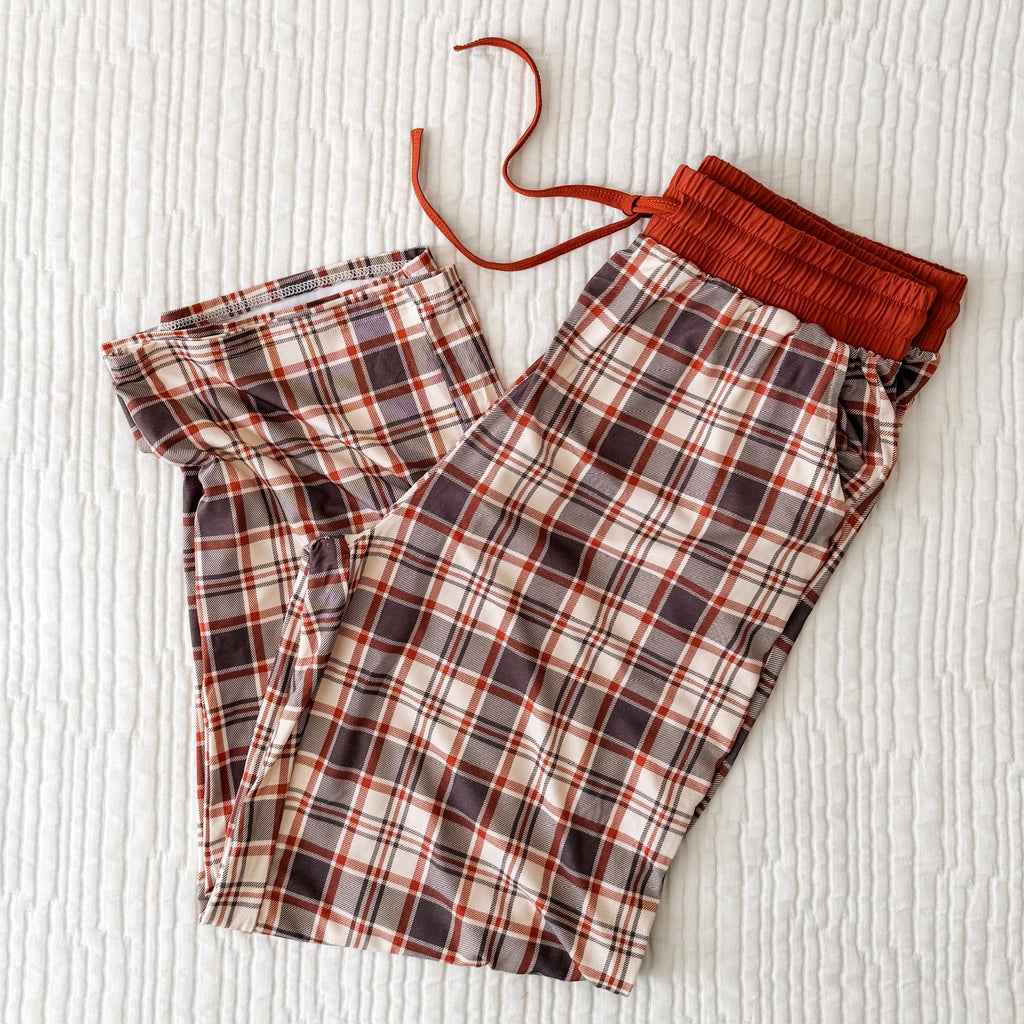 AUTUMN PLAID • men's bamboo pajama pant (unisex)