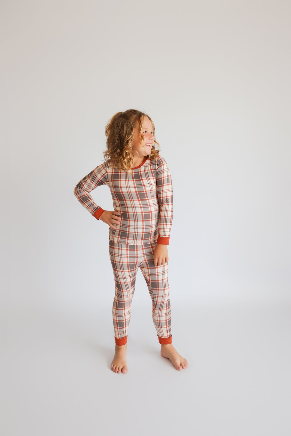AUTUMN PLAID • kids bamboo pajama set