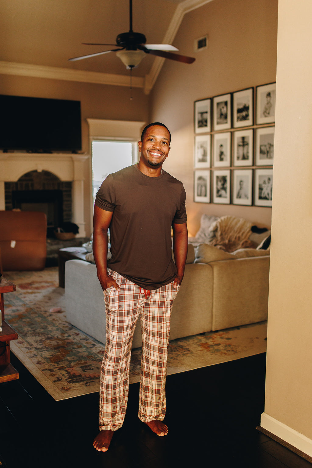 AUTUMN PLAID • men's bamboo pajama pant (unisex)