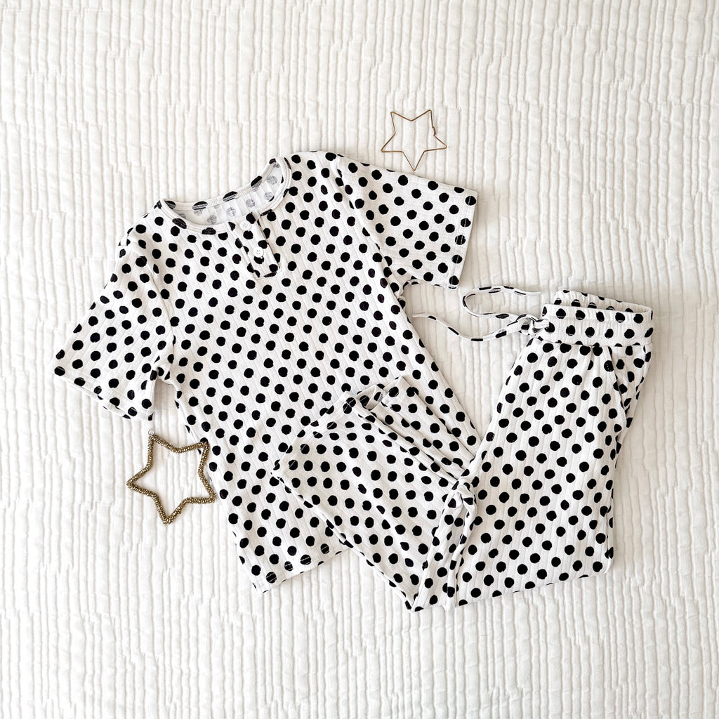 POLKA DOTS • pointelle pajama set (kids + youth)