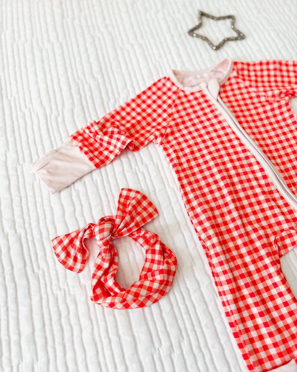 FALL GINGHAM • baby headwrap