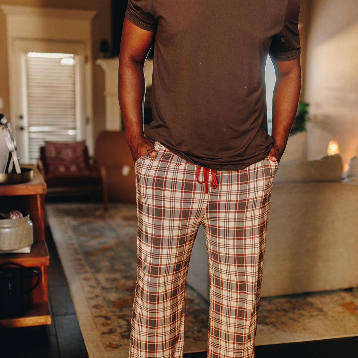 AUTUMN PLAID • men's bamboo pajama pant (unisex)