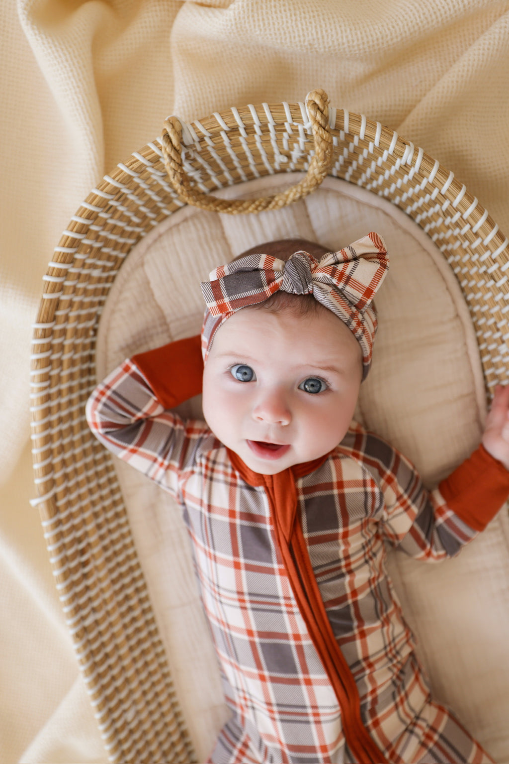 AUTUMN PLAID • baby bamboo zipper pajama (one-piece)