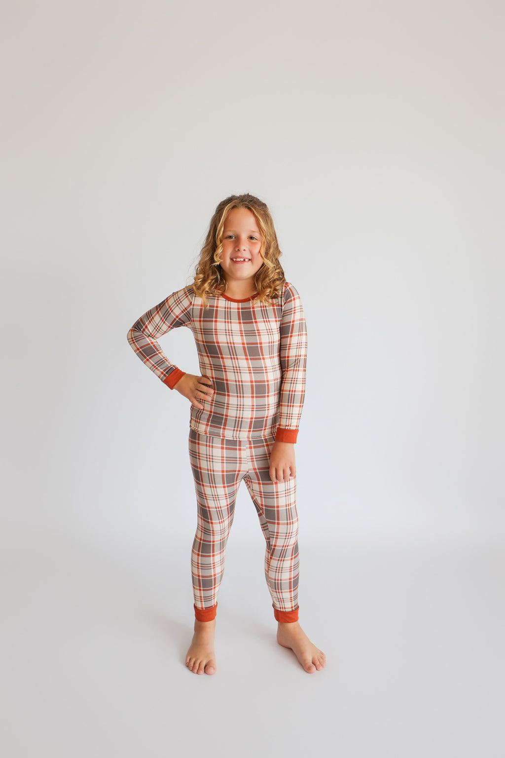 AUTUMN PLAID • kids bamboo pajama set