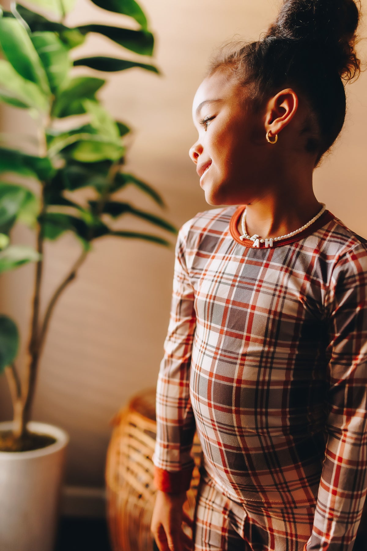 AUTUMN PLAID • kids bamboo pajama set