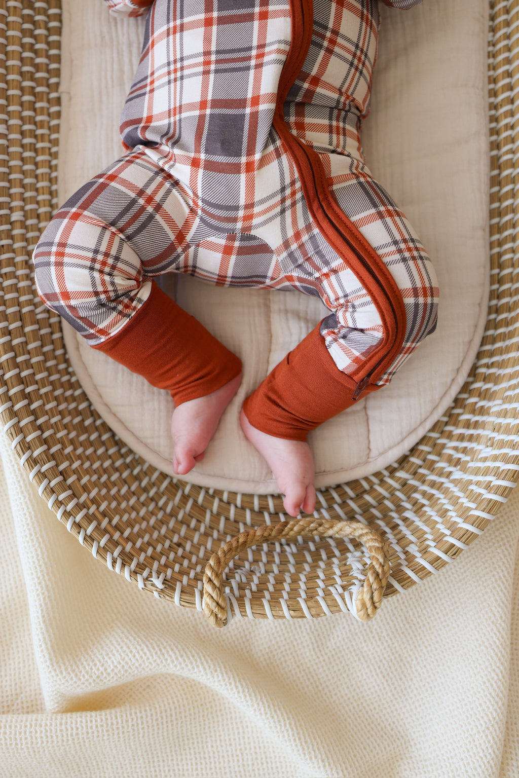 AUTUMN PLAID • baby bamboo zipper pajama (one-piece)