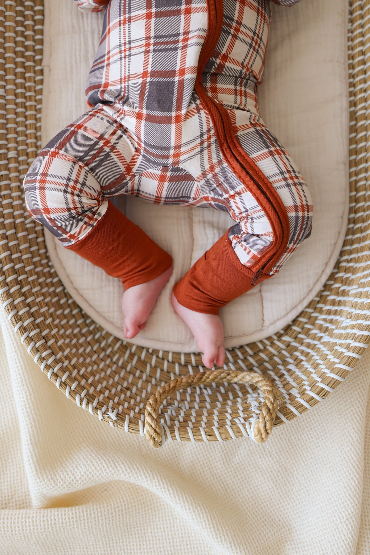 AUTUMN PLAID • baby bamboo zipper pajama (one-piece)