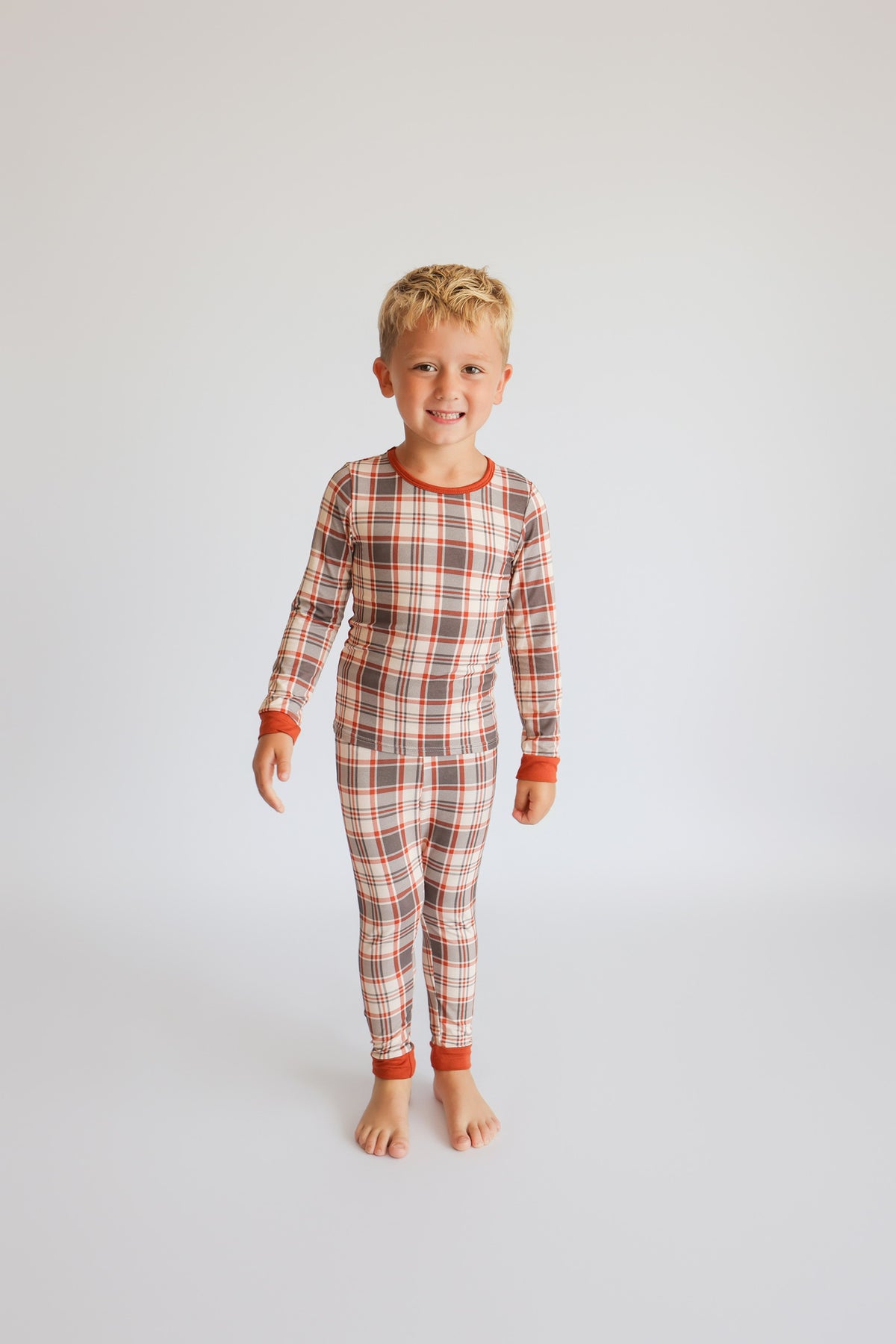 AUTUMN PLAID • kids bamboo pajama set