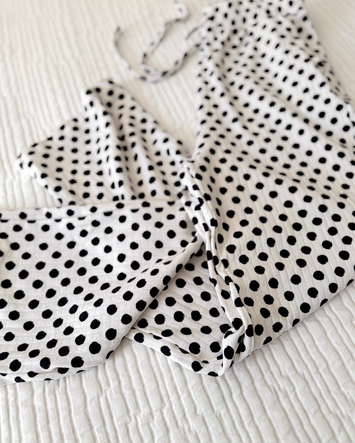 POLKA DOTS • baby pointelle zipper pajama (one-piece)