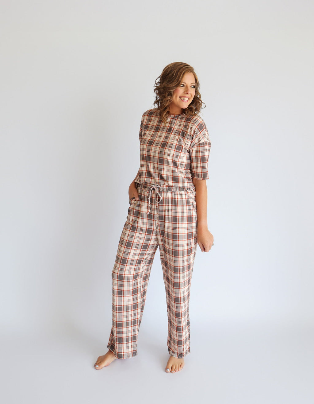 AUTUMN PLAID • bamboo boxy pajama set (women + youth)