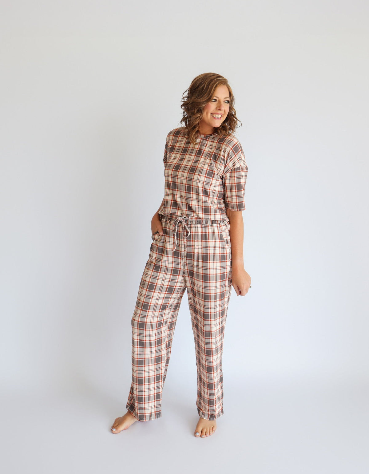 AUTUMN PLAID • bamboo boxy pajama set (women + youth)