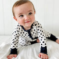 POLKA DOTS • baby pointelle zipper pajama (one-piece)