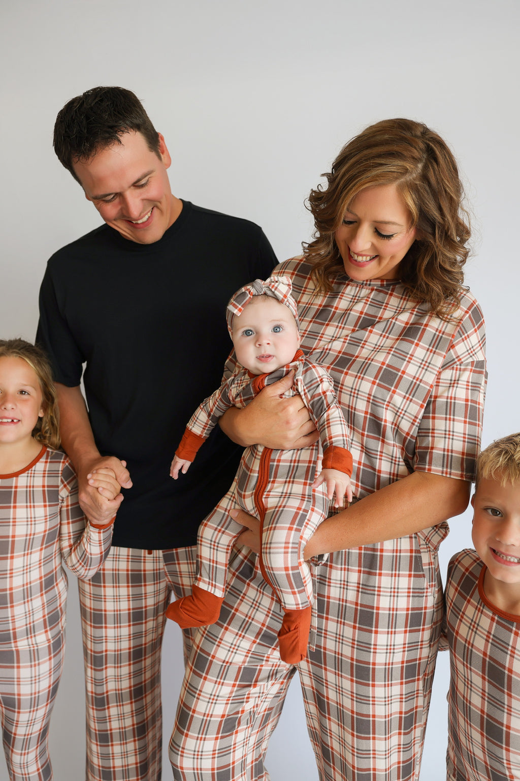 AUTUMN PLAID • baby bamboo zipper pajama (one-piece)