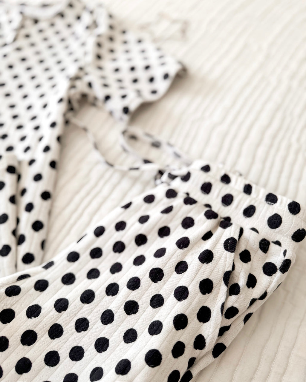 POLKA DOTS • pointelle pajama set (kids + youth)