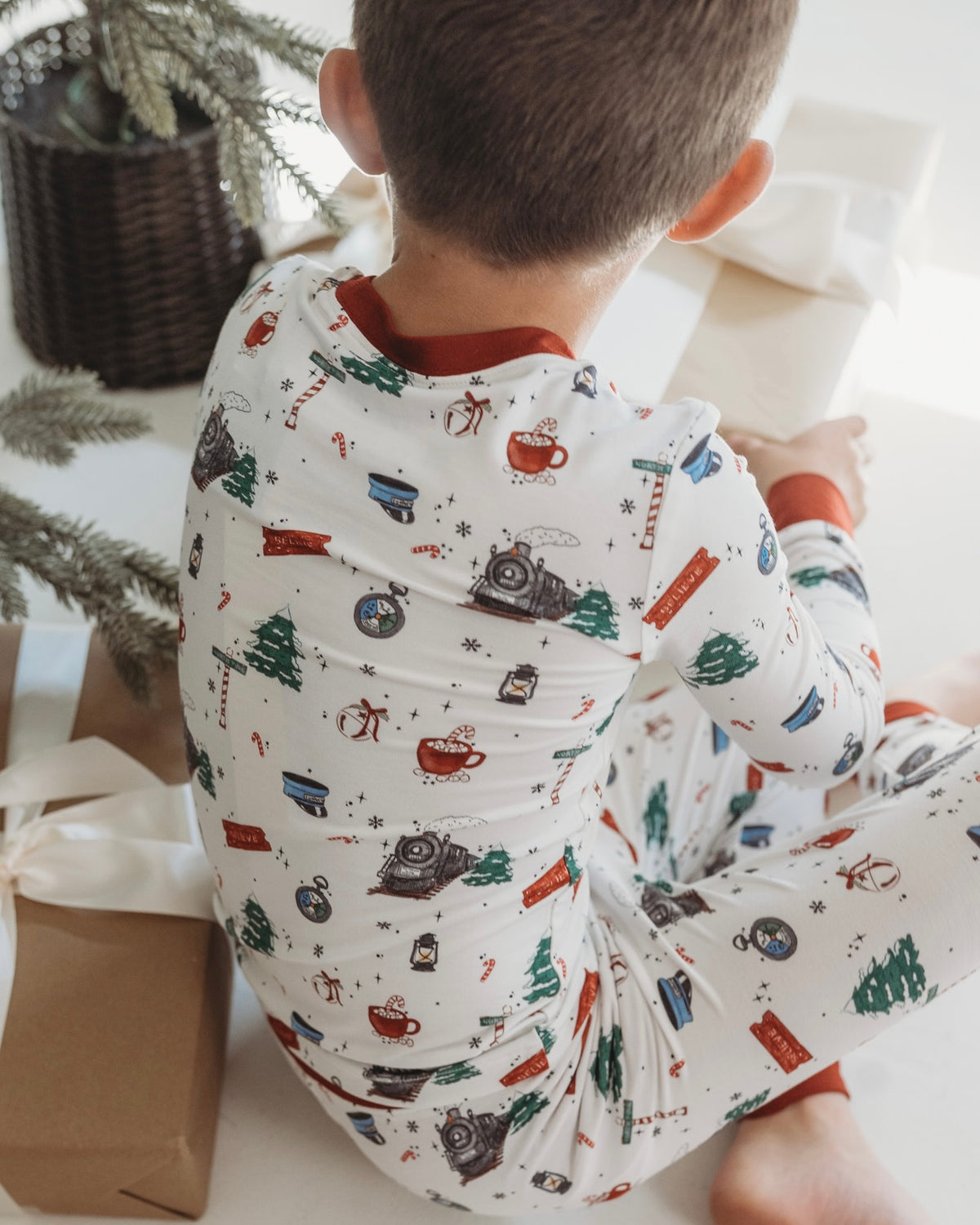 CHRISTMAS TRAIN • women's bamboo boxy pajama set