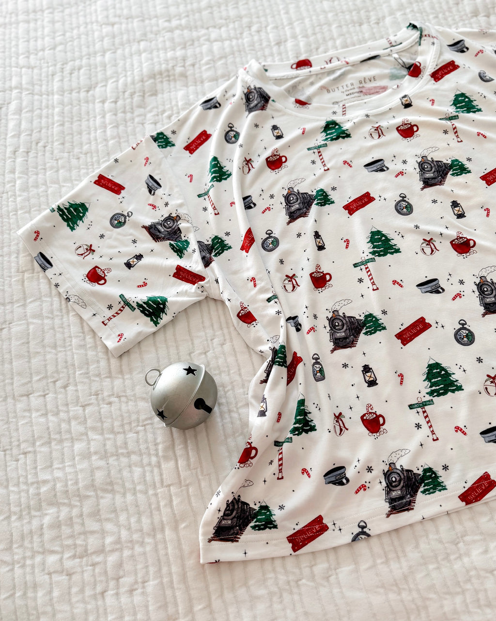 CHRISTMAS TRAIN • women's bamboo boxy pajama set