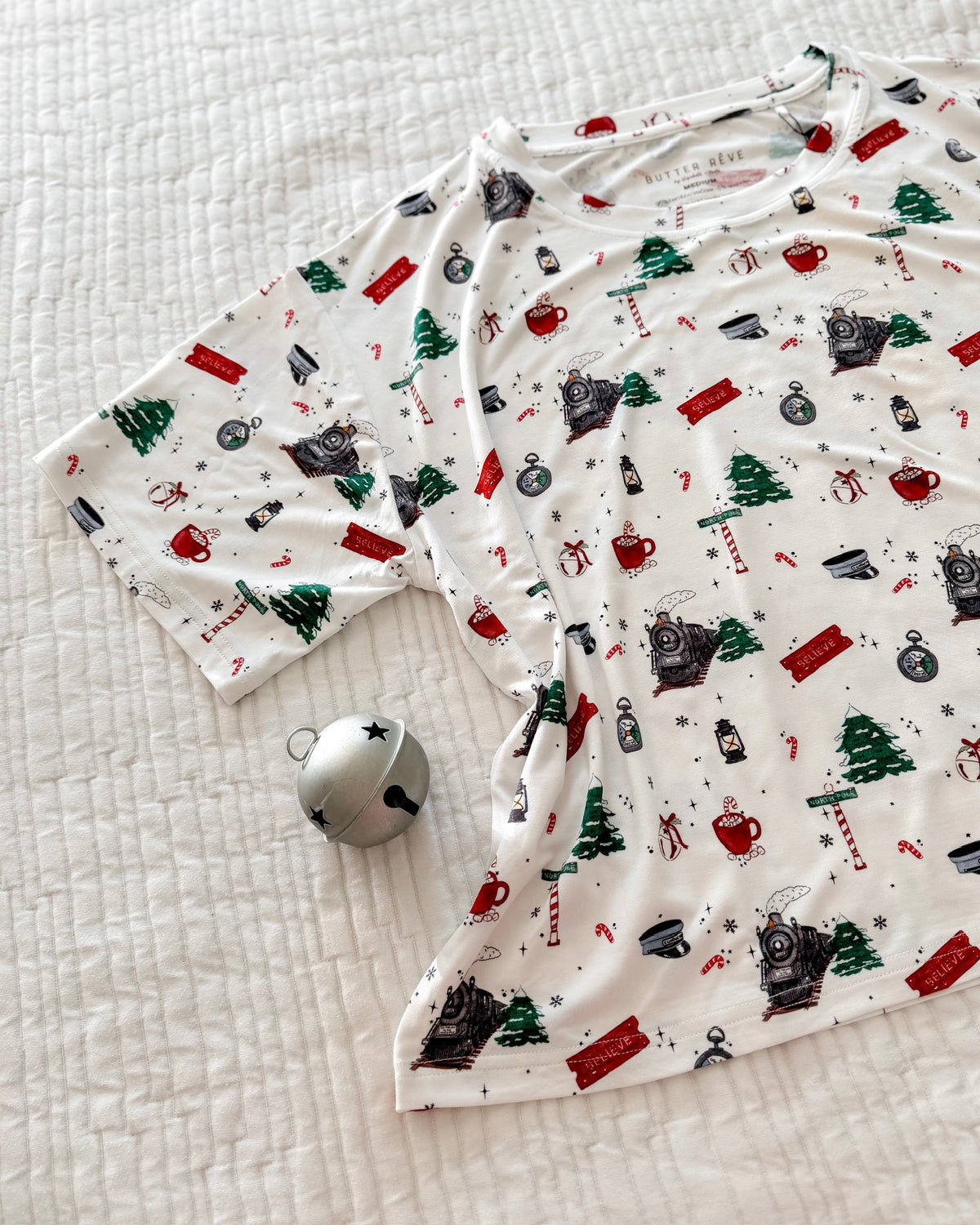 CHRISTMAS TRAIN • women's bamboo boxy pajama set